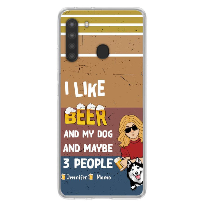 Custom Personalized Dog Phone Case - Upto 4 Dogs - Mother's Day/Father's Day Gift Idea For Dog Lovers - I Like Beer And My Dog And Maybe 3 People - Case for iPhone/Samsung