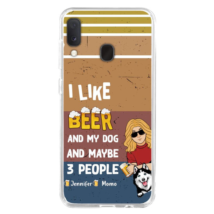 Custom Personalized Dog Phone Case - Upto 4 Dogs - Mother's Day/Father's Day Gift Idea For Dog Lovers - I Like Beer And My Dog And Maybe 3 People - Case for iPhone/Samsung