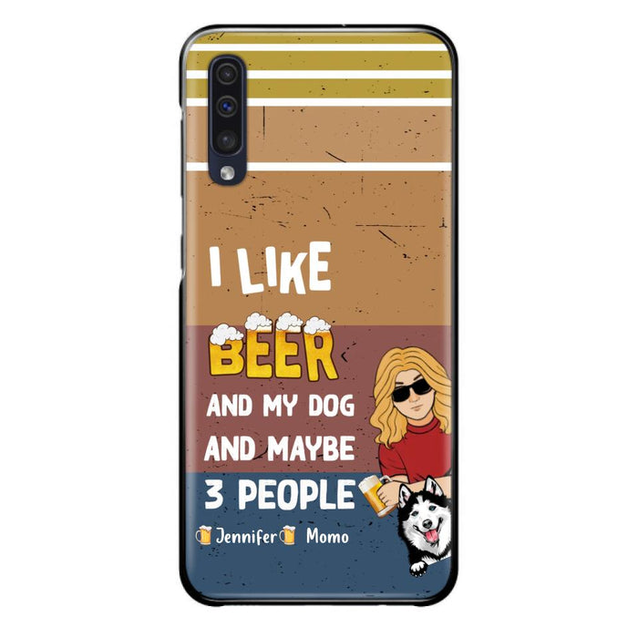 Custom Personalized Dog Phone Case - Upto 4 Dogs - Mother's Day/Father's Day Gift Idea For Dog Lovers - I Like Beer And My Dog And Maybe 3 People - Case for iPhone/Samsung