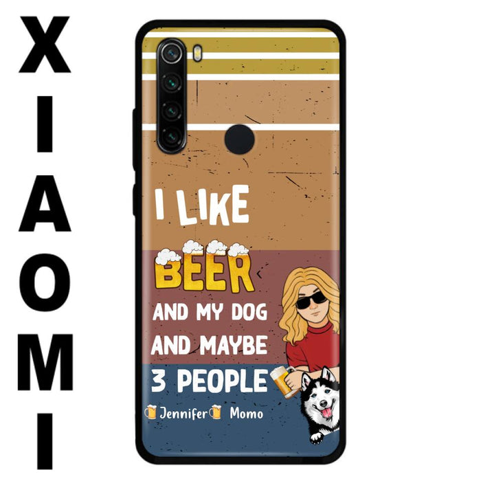 Custom Personalized Dog Phone Case - Upto 4 Dogs - Mother's Day/Father's Day Gift Idea For Dog Lovers - I Like Beer And My Dog And Maybe 3 People - Case For Oppo/Xiaomi/Huawei