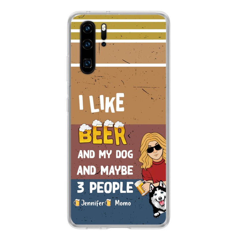 Personalized Dog Phone Case - Up to 4 Dogs - Mother's Day/Father's Day Gift Idea For Dog Lovers - I Like Beer And My Dog And Maybe 3 People - Case For Oppo/Xiaomi/Huawei