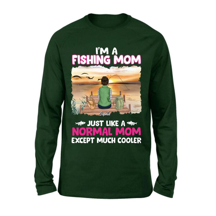 Custom Personalized Fishing Mom T-Shirt/Long Sleeve/Sweatshirt/Hoodie - Mother's Day Gift Idea For Fishing Lovers - I'm A Fishing Mom