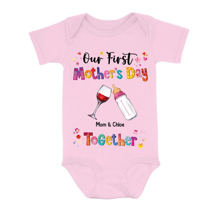 Custom Personalized Onesie/ T-shirt - Gift Idea For Mother's Day - Our First Mother's Day Together