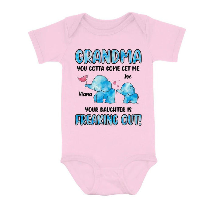 Personalized Mother's Day Baby Onesie - Gift Idea For Mother's Day/Baby - Grandma You Gotta Come Get Me