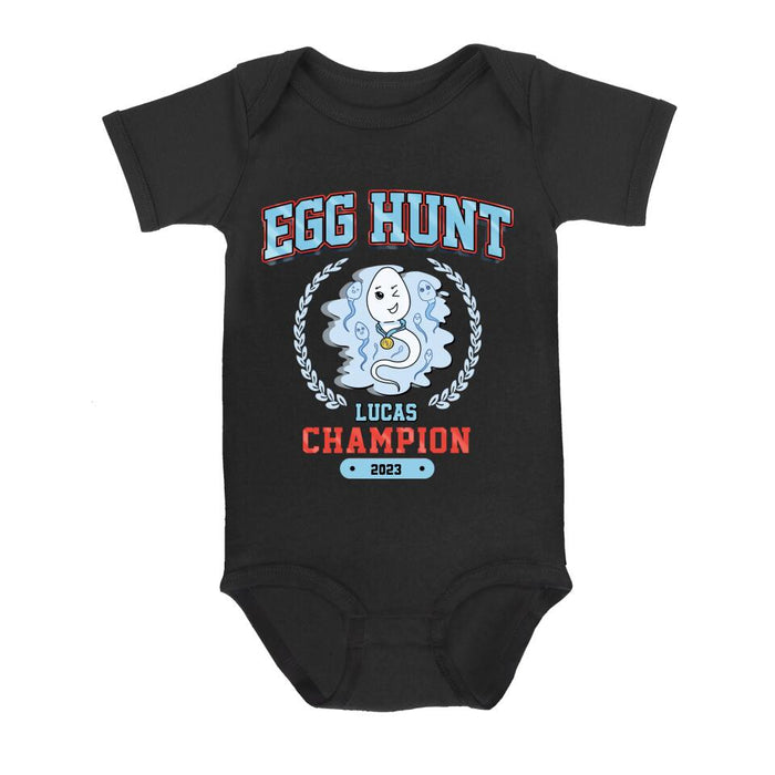 Custom Personalized Kid T-shirt/ Baby Onesie - Egg Hunt Champion 2023 - Gift Idea From Mother/ Father to Kid