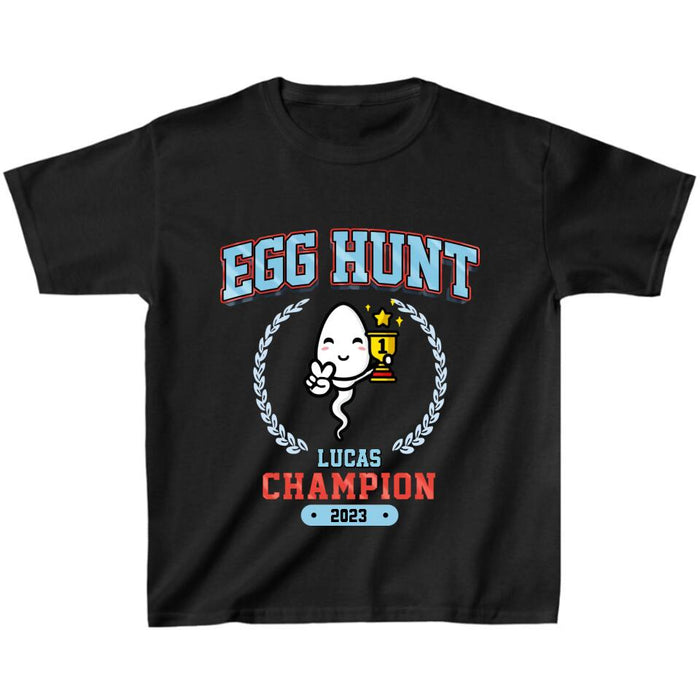 Custom Personalized Kid T-shirt/ Baby Onesie - Gift Idea From Mother/ Father to Kid - Egg Hunt Champion 2023