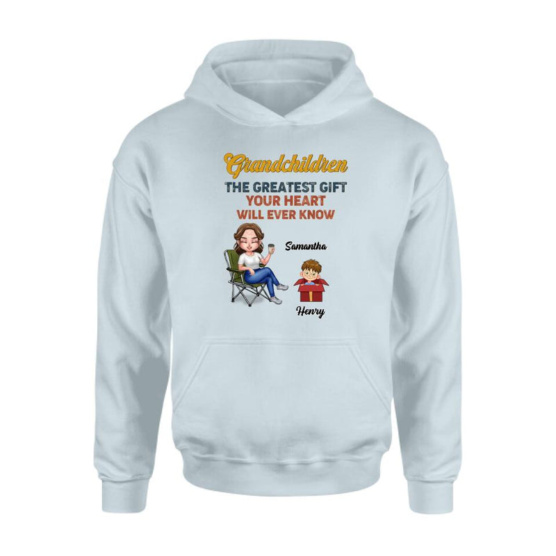 Personalized Grandma Shirt/Long sleeve/Sweatshirt/Hoodie - Gift Idea For Grandma/Mother's Day - Up to 7 Kids - Grandchildren The Greatest Gift Your Heart Will Ever Know