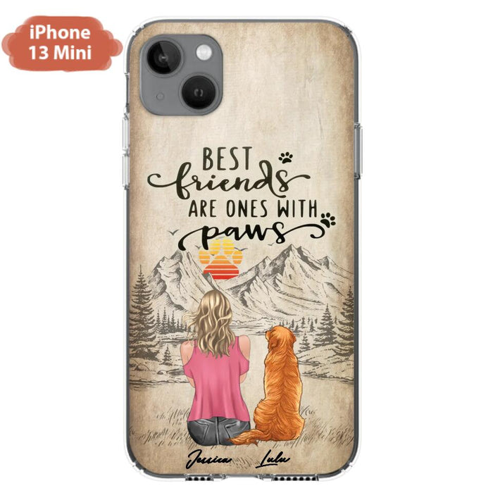 Custom Personalized Dog Mom Phone Case - Upto 5 Dogs - Gift Idea For Mother's Day/Dog Lovers - Best Friends Are Ones With Paws - Case For iPhone And Samsung