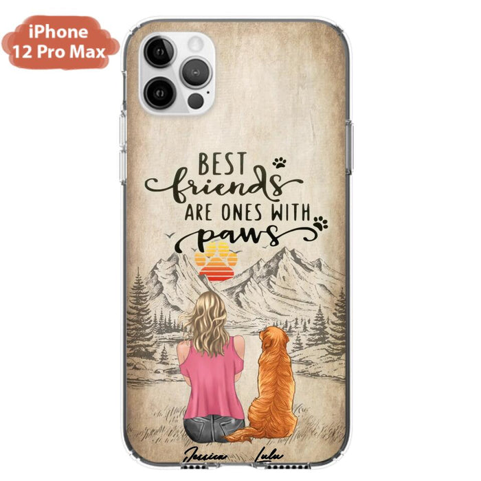 Custom Personalized Dog Mom Phone Case - Upto 5 Dogs - Gift Idea For Mother's Day/Dog Lovers - Best Friends Are Ones With Paws - Case For iPhone And Samsung