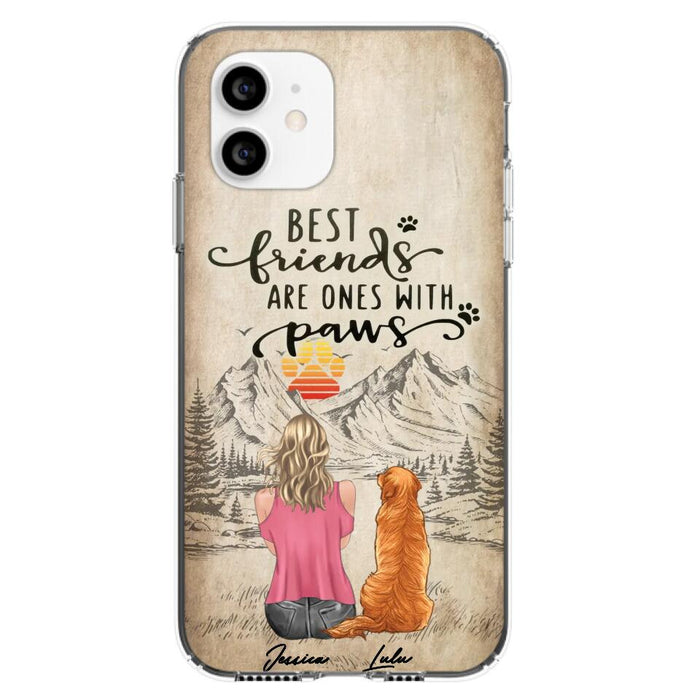 Custom Personalized Dog Mom Phone Case - Upto 5 Dogs - Gift Idea For Mother's Day/Dog Lovers - Best Friends Are Ones With Paws - Case For iPhone And Samsung