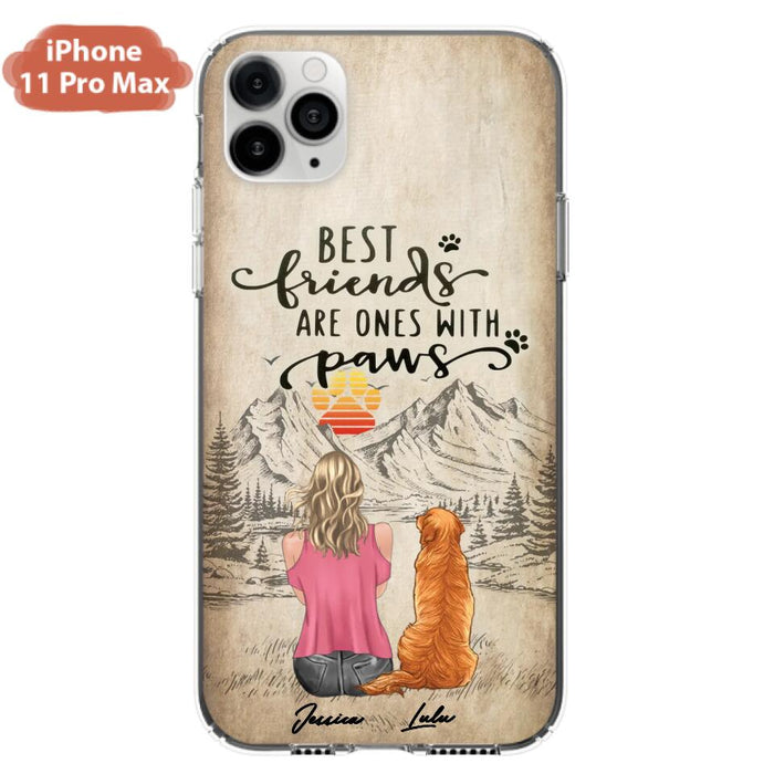 Custom Personalized Dog Mom Phone Case - Upto 5 Dogs - Gift Idea For Mother's Day/Dog Lovers - Best Friends Are Ones With Paws - Case For iPhone And Samsung