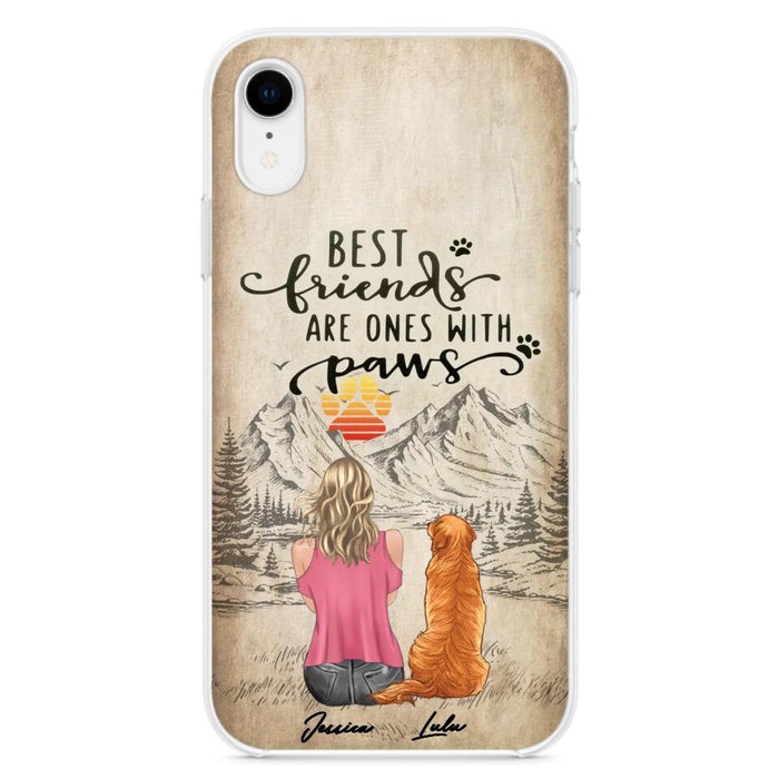 Custom Personalized Dog Mom Phone Case - Upto 5 Dogs - Gift Idea For Mother's Day/Dog Lovers - Best Friends Are Ones With Paws - Case For iPhone And Samsung