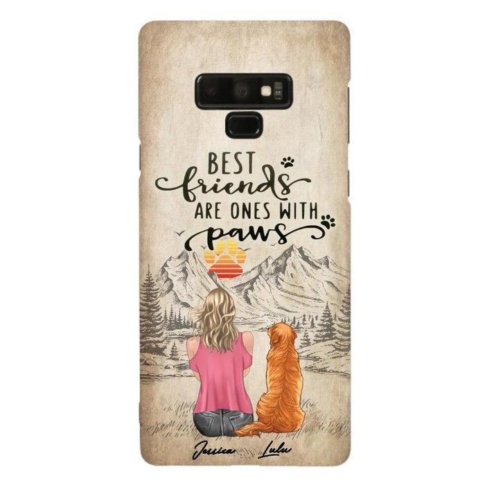 Custom Personalized Dog Mom Phone Case - Upto 5 Dogs - Gift Idea For Mother's Day/Dog Lovers - Best Friends Are Ones With Paws - Case For iPhone And Samsung