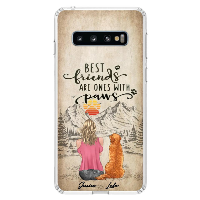 Custom Personalized Dog Mom Phone Case - Upto 5 Dogs - Gift Idea For Mother's Day/Dog Lovers - Best Friends Are Ones With Paws - Case For iPhone And Samsung