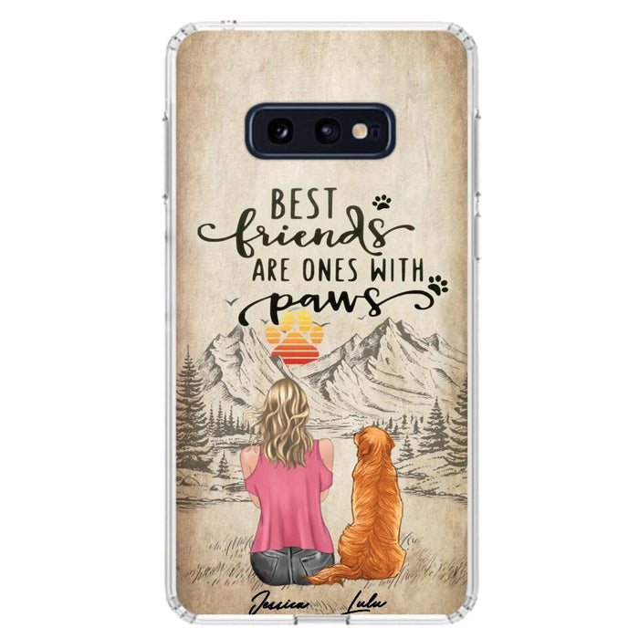 Custom Personalized Dog Mom Phone Case - Upto 5 Dogs - Gift Idea For Mother's Day/Dog Lovers - Best Friends Are Ones With Paws - Case For iPhone And Samsung