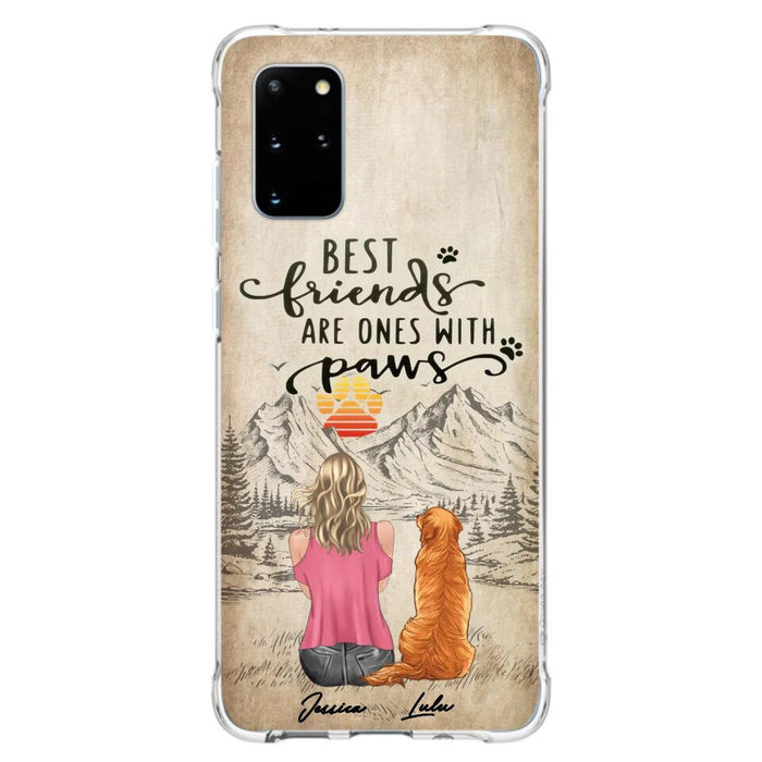 Custom Personalized Dog Mom Phone Case - Upto 5 Dogs - Gift Idea For Mother's Day/Dog Lovers - Best Friends Are Ones With Paws - Case For iPhone And Samsung