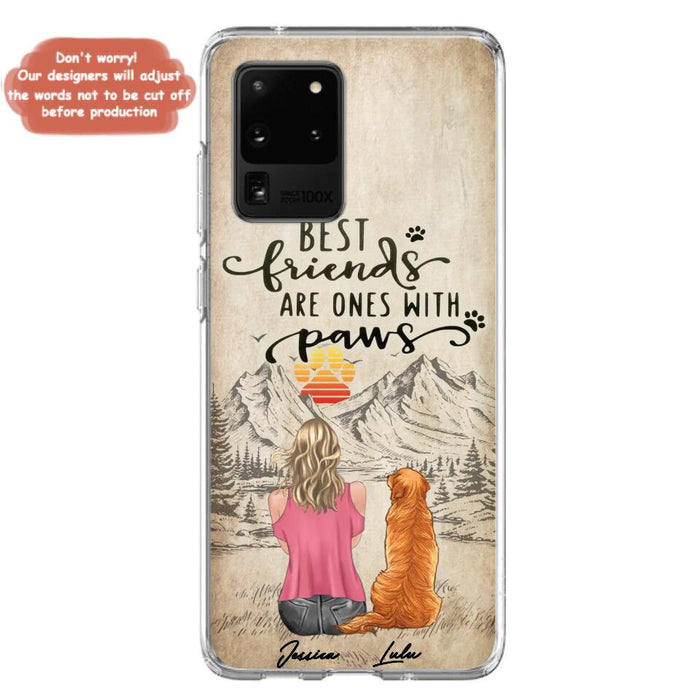 Custom Personalized Dog Mom Phone Case - Upto 5 Dogs - Gift Idea For Mother's Day/Dog Lovers - Best Friends Are Ones With Paws - Case For iPhone And Samsung