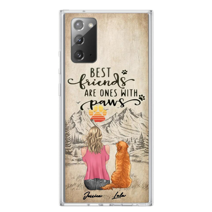 Custom Personalized Dog Mom Phone Case - Upto 5 Dogs - Gift Idea For Mother's Day/Dog Lovers - Best Friends Are Ones With Paws - Case For iPhone And Samsung