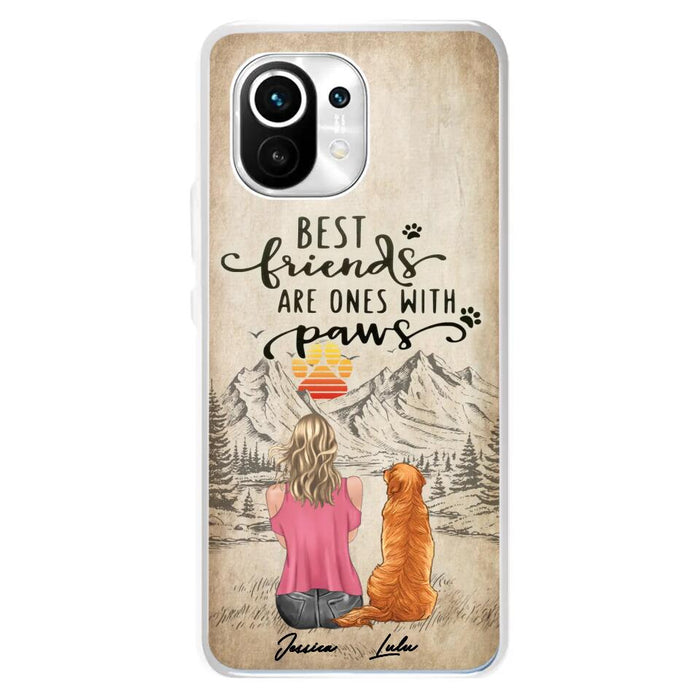 Custom Personalized Dog Mom Phone Case - Upto 5 Dogs - Gift Idea For Mother's Day/Dog Lovers - Best Friends Are Ones With Paws - Case For Xiaomi/ Oppo/ Huawei