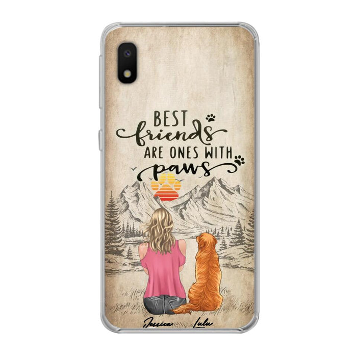 Custom Personalized Dog Mom Phone Case - Upto 5 Dogs - Gift Idea For Mother's Day/Dog Lovers - Best Friends Are Ones With Paws - Case For iPhone And Samsung