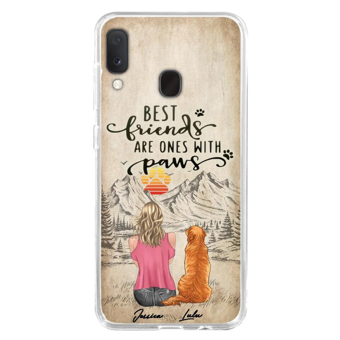 Custom Personalized Dog Mom Phone Case - Upto 5 Dogs - Gift Idea For Mother's Day/Dog Lovers - Best Friends Are Ones With Paws - Case For iPhone And Samsung