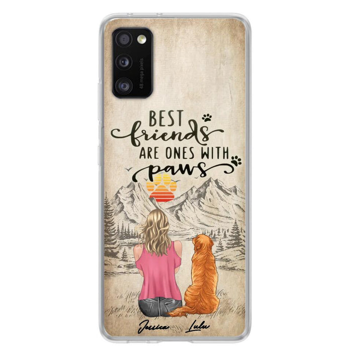 Custom Personalized Dog Mom Phone Case - Upto 5 Dogs - Gift Idea For Mother's Day/Dog Lovers - Best Friends Are Ones With Paws - Case For iPhone And Samsung