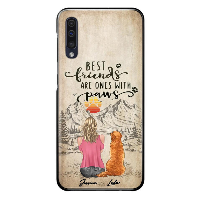 Custom Personalized Dog Mom Phone Case - Upto 5 Dogs - Gift Idea For Mother's Day/Dog Lovers - Best Friends Are Ones With Paws - Case For iPhone And Samsung