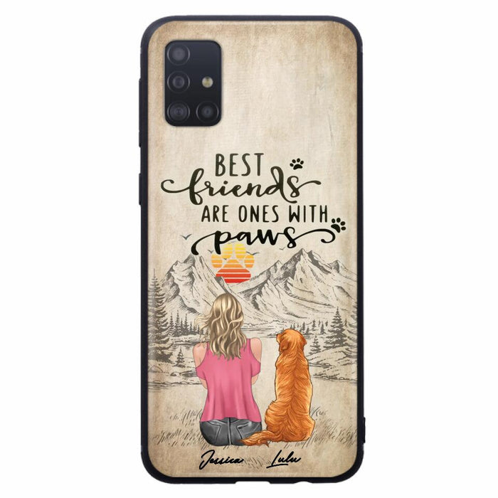 Custom Personalized Dog Mom Phone Case - Upto 5 Dogs - Gift Idea For Mother's Day/Dog Lovers - Best Friends Are Ones With Paws - Case For iPhone And Samsung