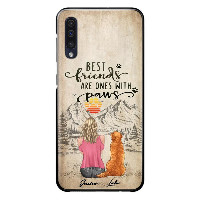 Custom Personalized Dog Mom Phone Case - Upto 5 Dogs - Gift Idea For Mother's Day/Dog Lovers - Best Friends Are Ones With Paws - Case For iPhone And Samsung