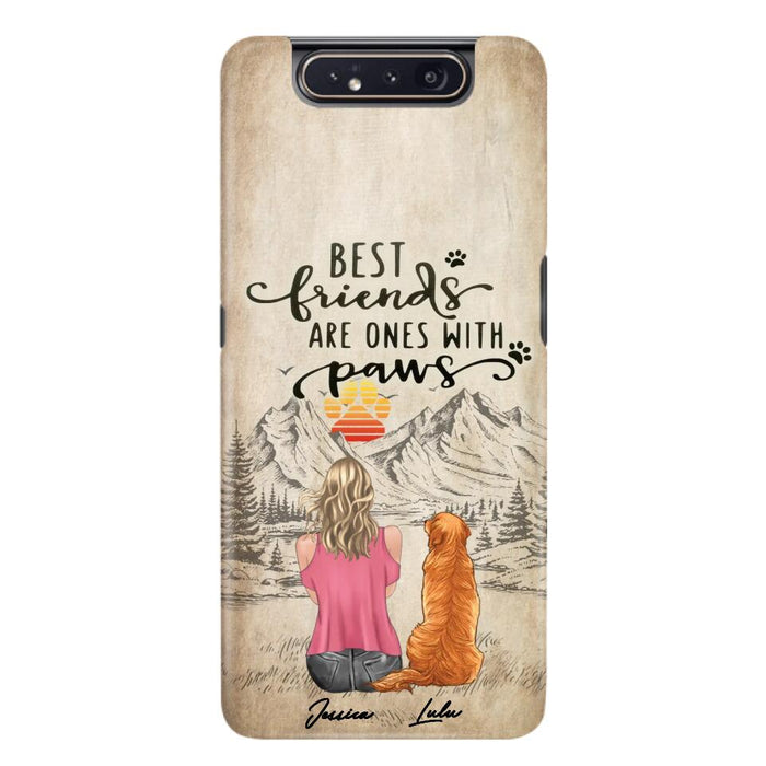 Custom Personalized Dog Mom Phone Case - Upto 5 Dogs - Gift Idea For Mother's Day/Dog Lovers - Best Friends Are Ones With Paws - Case For iPhone And Samsung