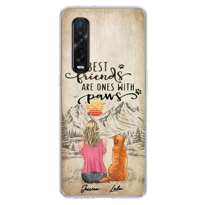 Custom Personalized Dog Mom Phone Case - Upto 5 Dogs - Gift Idea For Mother's Day/Dog Lovers - Best Friends Are Ones With Paws - Case For Xiaomi/ Oppo/ Huawei