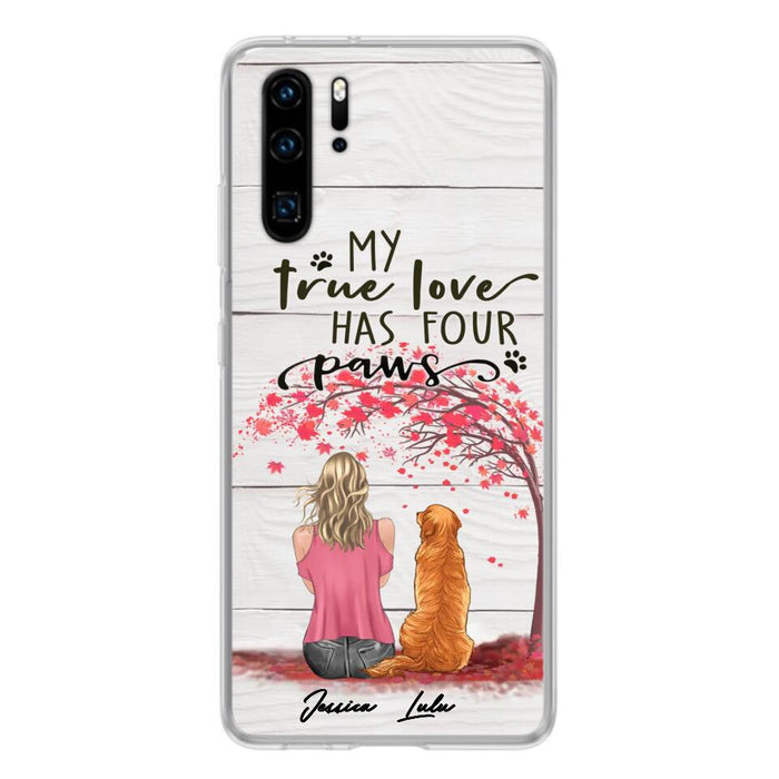 Custom Personalized Dog Mom Phone Case - Upto 5 Dogs - Gift Idea For Mother's Day/Dog Lovers - My True Love Has Four Paws - Case For Xiaomi/ Oppo/ Huawei