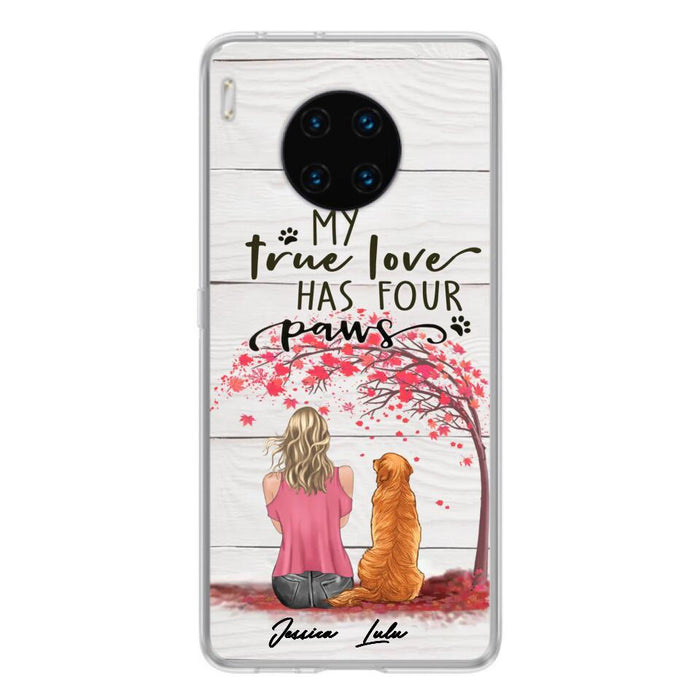 Custom Personalized Dog Mom Phone Case - Upto 5 Dogs - Gift Idea For Mother's Day/Dog Lovers - My True Love Has Four Paws - Case For Xiaomi/ Oppo/ Huawei