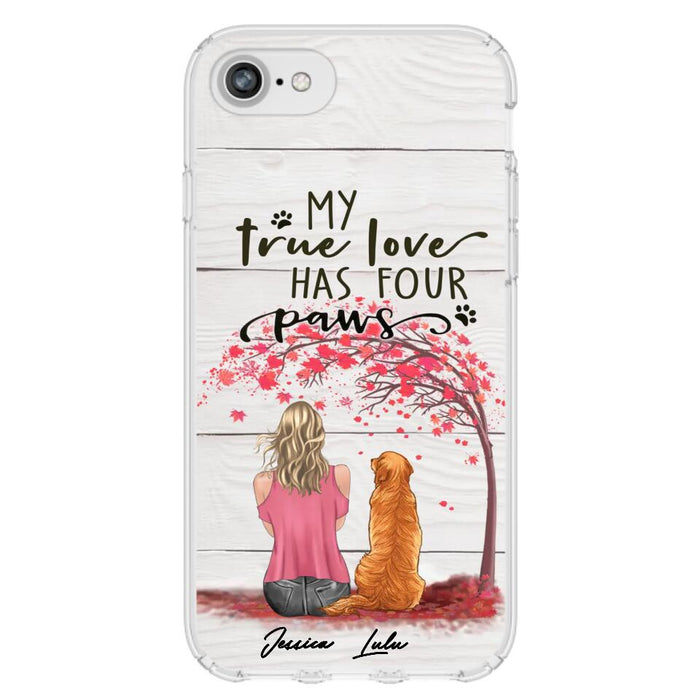 Custom Personalized Dog Mom Phone Case - Upto 5 Dogs - Gift Idea For Mother's Day/Dog Lovers - My True Love Has Four Paws - Case For iPhone And Samsung