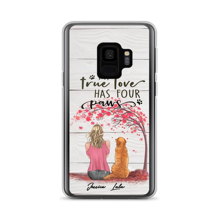 Custom Personalized Dog Mom Phone Case - Upto 5 Dogs - Gift Idea For Mother's Day/Dog Lovers - My True Love Has Four Paws - Case For iPhone And Samsung