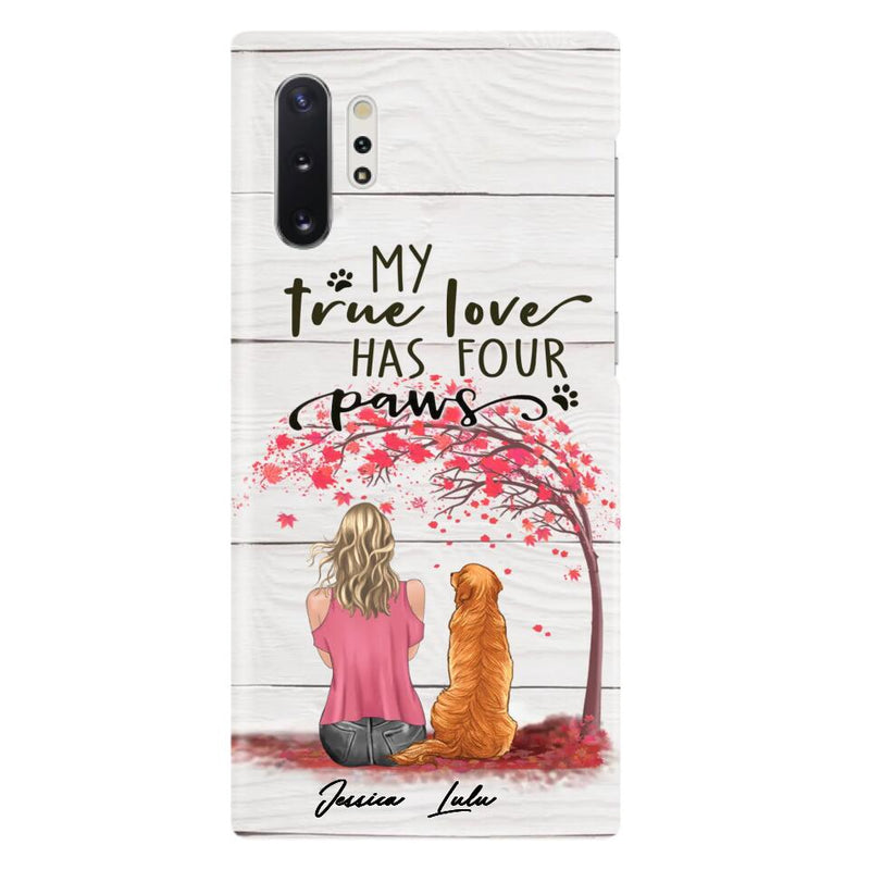 Custom Personalized Dog Mom Phone Case - Upto 5 Dogs - Gift Idea For Mother's Day/Dog Lovers - My True Love Has Four Paws - Case For iPhone And Samsung