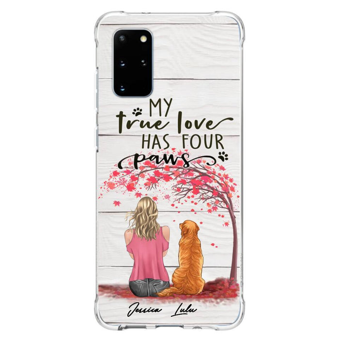 Custom Personalized Dog Mom Phone Case - Upto 5 Dogs - Gift Idea For Mother's Day/Dog Lovers - My True Love Has Four Paws - Case For iPhone And Samsung