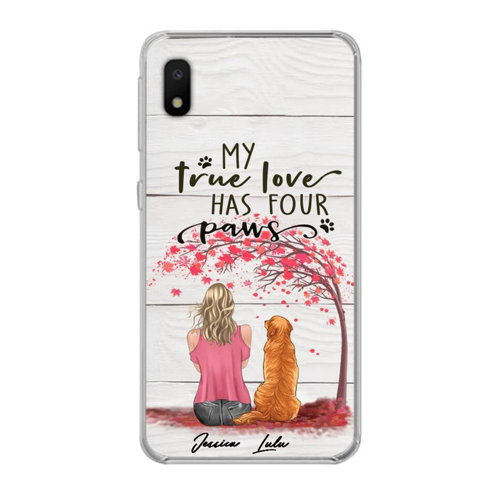 Custom Personalized Dog Mom Phone Case - Upto 5 Dogs - Gift Idea For Mother's Day/Dog Lovers - My True Love Has Four Paws - Case For iPhone And Samsung