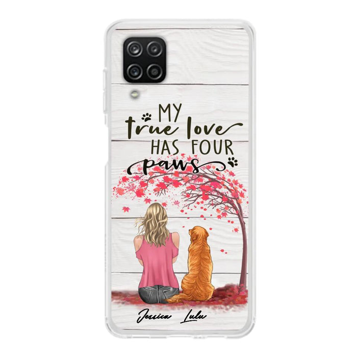 Custom Personalized Dog Mom Phone Case - Upto 5 Dogs - Gift Idea For Mother's Day/Dog Lovers - My True Love Has Four Paws - Case For iPhone And Samsung