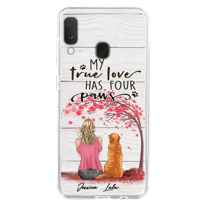 Custom Personalized Dog Mom Phone Case - Upto 5 Dogs - Gift Idea For Mother's Day/Dog Lovers - My True Love Has Four Paws - Case For iPhone And Samsung