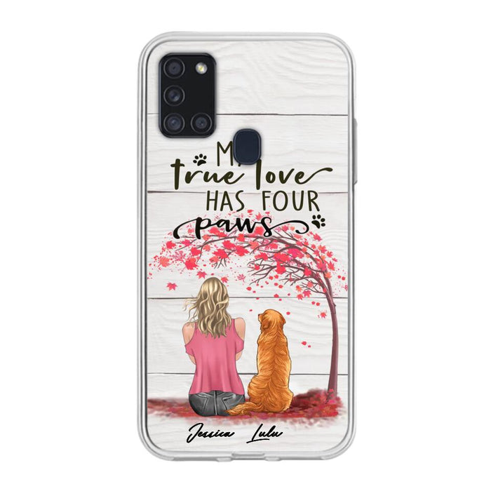 Custom Personalized Dog Mom Phone Case - Upto 5 Dogs - Gift Idea For Mother's Day/Dog Lovers - My True Love Has Four Paws - Case For iPhone And Samsung