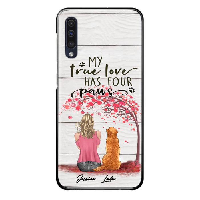 Custom Personalized Dog Mom Phone Case - Upto 5 Dogs - Gift Idea For Mother's Day/Dog Lovers - My True Love Has Four Paws - Case For iPhone And Samsung