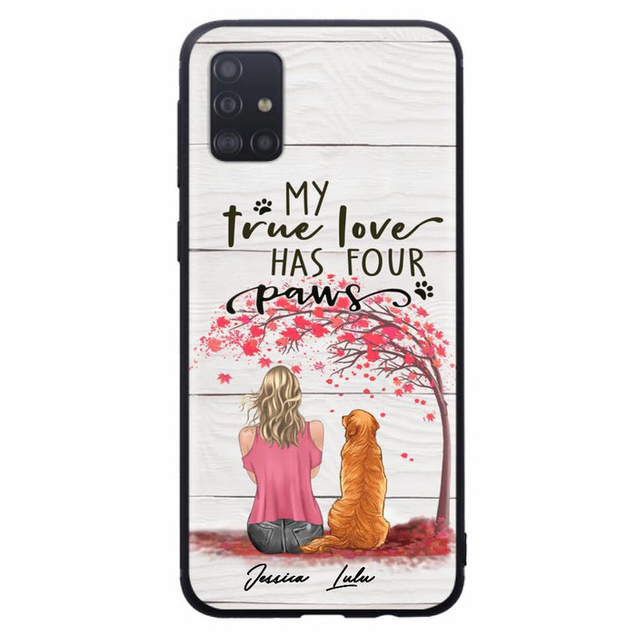 Custom Personalized Dog Mom Phone Case - Upto 5 Dogs - Gift Idea For Mother's Day/Dog Lovers - My True Love Has Four Paws - Case For iPhone And Samsung