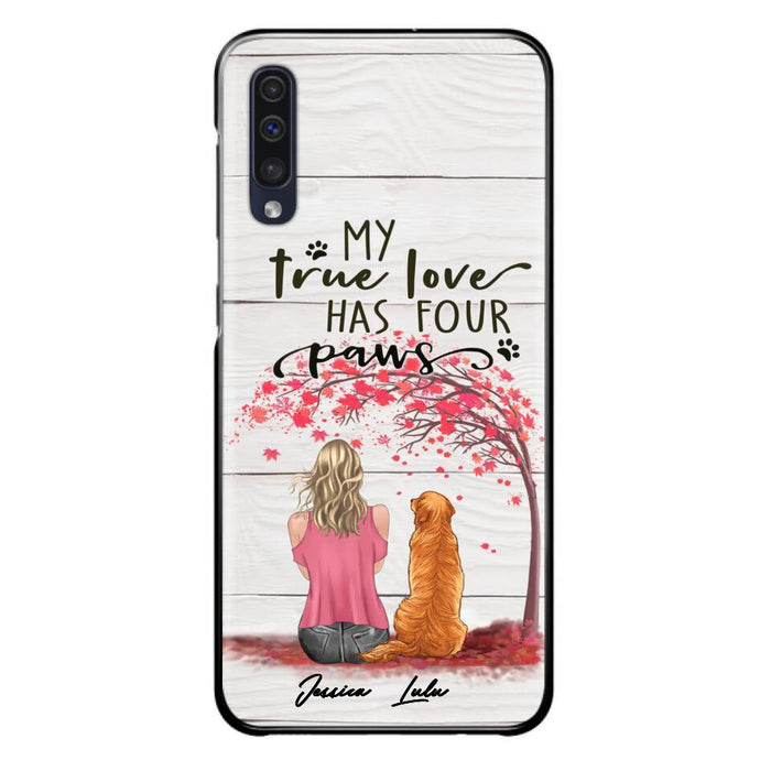 Custom Personalized Dog Mom Phone Case - Upto 5 Dogs - Gift Idea For Mother's Day/Dog Lovers - My True Love Has Four Paws - Case For iPhone And Samsung