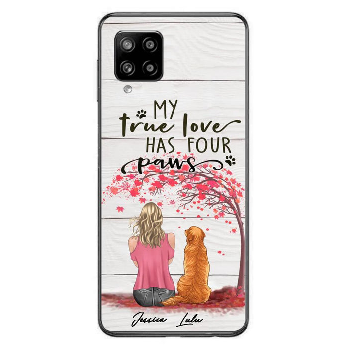 Custom Personalized Dog Mom Phone Case - Upto 5 Dogs - Gift Idea For Mother's Day/Dog Lovers - My True Love Has Four Paws - Case For iPhone And Samsung