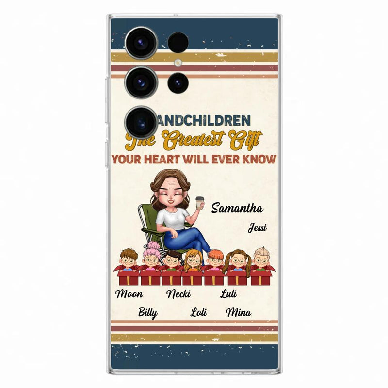 Custom Personalized Grandma Phone Case - Gift Idea For Grandma/Mother's Day - Up To 7 Kids - Grandchildren The Greatest Gift Your Heart Will Ever Know - Cases For iPhone/Samsung