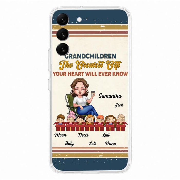 Custom Personalized Grandma Phone Case - Gift Idea For Grandma/Mother's Day - Up To 7 Kids - Grandchildren The Greatest Gift Your Heart Will Ever Know - Cases For iPhone/Samsung