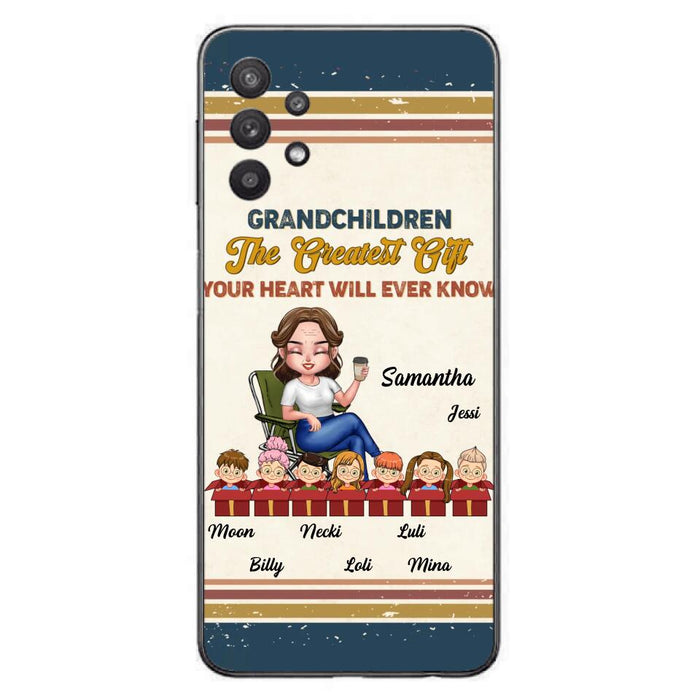 Custom Personalized Grandma Phone Case - Gift Idea For Grandma/Mother's Day - Up To 7 Kids - Grandchildren The Greatest Gift Your Heart Will Ever Know - Cases For iPhone/Samsung