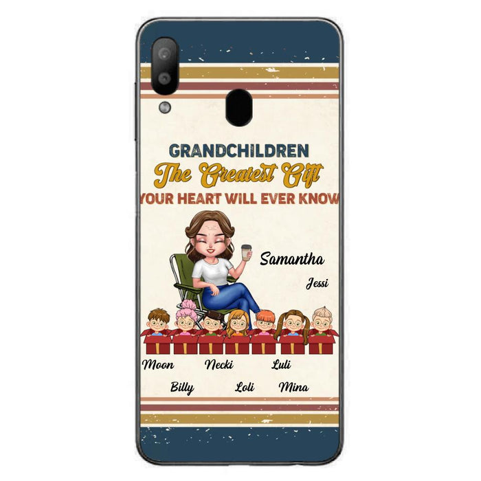 Custom Personalized Grandma Phone Case - Gift Idea For Grandma/Mother's Day - Up To 7 Kids - Grandchildren The Greatest Gift Your Heart Will Ever Know - Cases For iPhone/Samsung