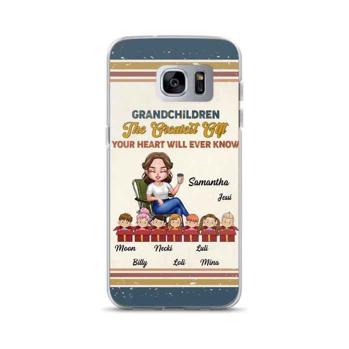 Custom Personalized Grandma Phone Case - Gift Idea For Grandma/Mother's Day - Up To 7 Kids - Grandchildren The Greatest Gift Your Heart Will Ever Know - Cases For iPhone/Samsung